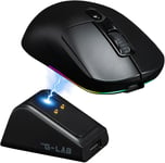 Kult Titanium Pro Souris Gamer Sans Fil Avec Socle De Charge Souris Bluetooth/Usb 2.4/ Filaire Triple Mode, 100H D'Autonomie, Rgb, 12 000 Dpi, 100% Personnalisable - Pc/Ps4/P[MOU140671]