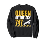 747 Jet Aircraft Jumbo Queen Of The Skies Blueprint Sweatshirt