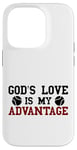 Coque pour iPhone 14 Pro God's Love is My Advantage Christian Tennis Jesus Christ