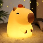 Capybara Natthållare för Barn, Dimbar Capybara Natthållare, USB Laddningsbar Capybara Lampa - Kawaii Djurformad Silikonlampa - Present till Barn, Pojkar