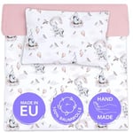 Totsy Baby Housse de Couette Enfant 100 x 135 cm - parures de lit Enfants taie Oreiller 60 x 40 cm en Coton Éléphant Rose Sale