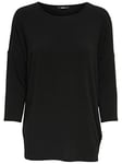 Only Femme Onlglamour 3/4 Top Jrs Noos T Shirt, Noir (Black Black), L EU