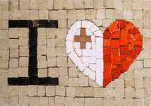Trois petits points- Kit Mosaique Complet-M Love Malta-Maxi, 6192459600987, Universel
