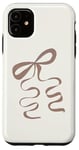 Coque pour iPhone 11 Ruban marron moka doux et esthétique dessiné à la main