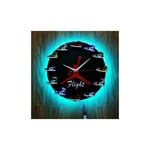 Home 30cm AJ1-12 Horloge Murale , Cadran Horloge pour la Maison Salon Chambre Bureau Café Bar Decor,Fond noir Avec lumière