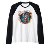 Sippin’ Fire Cute Dragon Tea Lover Raglan Baseball Tee