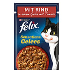 FELIX Sensations Gelées Nourriture pour Chat Humide, avec bœuf et Tomate en gelée, Lot de 26 (26 x 85 g)