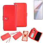 2in1 cover wallet + bumper for Vivo IQOO 12 Phone protective Case red