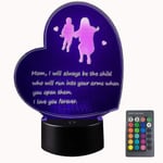 Mothers Day Gifts From Daughter Or Son Best Mom Birthday Gifts Heart Shaped 3d Lamp With Poem For Mom