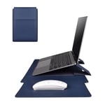 Laptopväska Case PU-läder Ultrabook-fodral Stötsäkert cover Navy Blue 14-14.5 inch