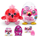 Pets Alive Chirpy Birds, Scampi the Flamingo, Surprise Interactive Toy Pets with Electronic Speak and Repeat, Sings 2 Unique Songs, 5 Layers of Surprises, 23 cm, Ages 3+ (Flamingo)