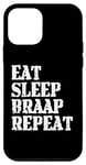 Coque pour iPhone 12 mini Funny Eat Sleep Braap Repeat Braap Dirt Bike Moto