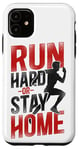 iPhone 11 Running Runner Half Marathon Vintage Run Hard Or Stay Home Case