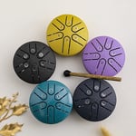 Buddha Stones Mini Steel Tongue Drum 3 Inch Sound Healing Drum Kit, Mini Handpan-trumma, 6 Notes bekymmersfri trumma, bekymmersfri trumma, Handpan-trumma gold