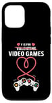 Coque pour iPhone 12/12 Pro V is For Video Games Gamers Couples Saint Valentin