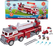 Paw Patrol, Camion de Pompier de Marshall, avec échelle de 61 cm Extensible, lumières et Sons, Mini véhicule, Personnages Chase, Marshall et Skye Inclus, Jouets pour Enfants et Filles, 3 Ans