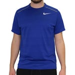 Nike M NK Dry Miler Top SS T-Shirt Homme Indigo Force/Blue Void/(Reflective Silv) FR : 2XL (Taille Fabricant : 2XL)