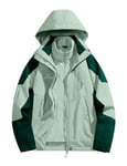 KUTOOK Veste Chaud Imperméable Femme Hiver Softshell Blouson Coupe Vent Manteau Ski Running Veste Randonnée Pluie Snowboard Vert M