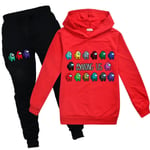 Among Us Crewmate Impostor Game Kid Hoodie Jumper Träningsoverall Set V Red 130