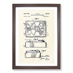 Big Box Art Record Player Patent Framed Wall Art Picture Print Ready to Hang, Walnut A2 (62 x 45 cm)