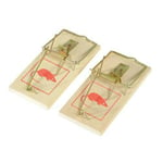 2 Pack Rodent Mouse Traps Classic Treadle Wooden Design Pest Control Catcher