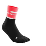 CEP Run Socks Mid Cut V4 Svart/Rosa - Kompressionsstrumpor för Löpare - Handla nu på Loparshop.se!