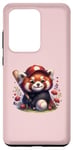 Coque pour Galaxy S20 Ultra Joli baseball jouant un panda rouge sur un rose