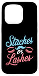 Coque pour iPhone 15 Pro Staches Or Lashes Genre Reveal Future Parent Dad Mom