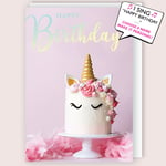 Pink Unicorn Musical Birthday Card Singing Happy Birthday To You Charlie