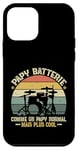 Coque pour iPhone 12 mini Papy Batterie Retro Humour Cadeau Musicien À La Batterie