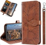 IMIRST Wallet Case for Apple iPhone 15 Pro Max - Premium Leather Card Slots Kickstand Flip Protective Case Cover for Apple iPhone 15 Pro Max. RX2 Tree Brown