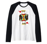 Couple Design for Couples King of Hearts Playing Cards Raglan Baseball Tee