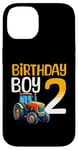 Coque pour iPhone 14 Tracteur agricole pour 2e anniversaire garçon 2 ans