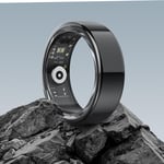 Bague Connectée Homme Femme, Smart Ring Surveillance Sommeil/Fréquence Cardiaque/Spo2, 100+ Modes Sportifs Ip68 Étanche Smartrings Trackers D'activité Podomètre Android Ios, Taille 10, Noir