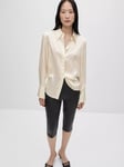 Mango Bruni Mulberry Silk Shirt, Off White