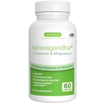 Advanced Ashwagandha KSM-66 Stress Support Complex 600mg with L-Theanine & Magnesium, B-Vitamins & Zinc, Clean Label, Root-only Extract 5% Withanolides, Vegan, 30 Servings, by Igennus