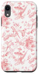 iPhone XR Coral Toile Chinoiserie - Parrots Flowers Butterflies Birds Case