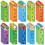 JSRQT 30Pcs Paper Bookmarks Ruler for Kids, 10 Style Sports Them Ball Shaped Book Marks Page Clips, Assorted Paper Bookmarks Set, Creative Bookmarks Gift for Teen Friend Student School Reading Supply