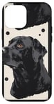 Coque pour iPhone 12 mini Noir minimaliste à pois Labrador Retriever nouveautés