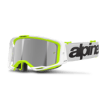 Crossbriller Alpinestars Vision 8 Wordmark Hvit-Yellow Fluo-Mirror Silver