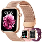 Montre Connectée Femme Sport Smartwatch - Appel Bluetooth 1.83" HD Étanche Écran Tactile Bracelet Connectee avec Podometre Moniteur de Sommeil Fréquence Cardiaque Fitness Tracker pour Android iOS(or)