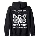 Spread The Hope Find A Cure Lung Cancer Awareness Ribbon Zip Hoodie