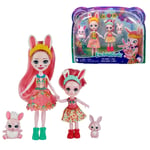 Enchantimals Bree Et Bedelia Bunny 2x Poupée Avec Lapin Twist Et Tappy