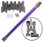 Purple Rod Wand Tube Pipe for DYSON V10 SV12 Vacuum + Wall Mount Tool Holder