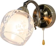 Mdeco Retro Vägglampa Elm9150/1 21Qg Med Strömbrytare Mässing