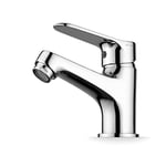 Ibergrif M11059, Mitigeur Lavabo Bec Bas, Robinet Lavabo Salle de Bain Complet avec Outils et Accessoires D'installation, Robinet Lave-Mains pour Évier, Corps en Laiton, Chrome, Argent