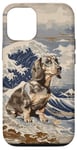 Coque pour iPhone 12/12 Pro Blue N Cream Teckel Kanagawa Art Beach