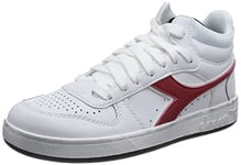 Diadora Mixte Magic Basket Demi Icona Chaussure de Gymnastique, White Chili Pepper, 44 EU