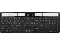 Powerton Powerton Solarslim Keyboard, Cz/Sk Solar Powered Keyboard, Multi-Device Type 2.4 Ghz Dongle + Dual Bluetooth, Wireless, Black