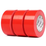 Ruban Adhésif Toilé Rouge,Heavy Duty Duct Tape 3 rouleaux 48 mmx45 m pour les travaux de réparation,fixation,de scellage,d'étiquetage et de rénovation